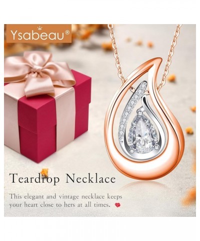 Teardrop Necklace for Women Dainty 925 Sterling Silver Chain Drop Birthstone Pendant Waterdrop Necklaces Trendy Jewelry Gift ...