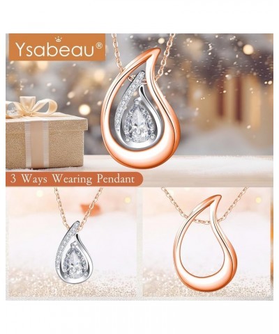 Teardrop Necklace for Women Dainty 925 Sterling Silver Chain Drop Birthstone Pendant Waterdrop Necklaces Trendy Jewelry Gift ...