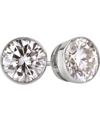 14k Gold Round Moissanite Stud Earrings (1 to 7ct TGW, J-K) Bezel-set, Push-Back White Gold 2.0 carats $316.40 Earrings