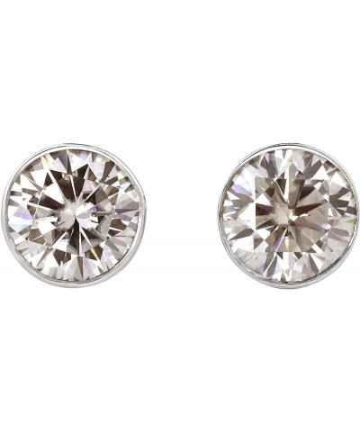 14k Gold Round Moissanite Stud Earrings (1 to 7ct TGW, J-K) Bezel-set, Push-Back White Gold 2.0 carats $316.40 Earrings