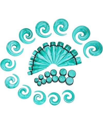 00G-20mm Ear Stretching Kit 36PCS Big Gauge Taper Kit Large Acrylic Tunnel Plug Spiral Set 36pcs, Turquoise White $17.04 Body...