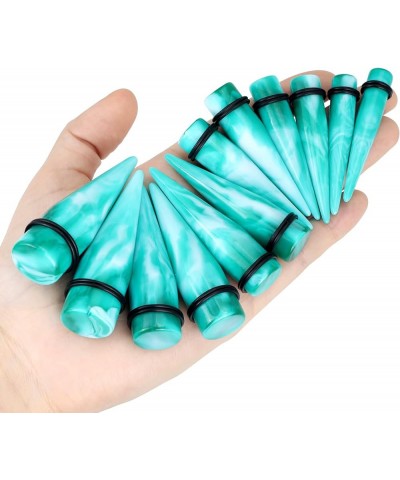 00G-20mm Ear Stretching Kit 36PCS Big Gauge Taper Kit Large Acrylic Tunnel Plug Spiral Set 36pcs, Turquoise White $17.04 Body...