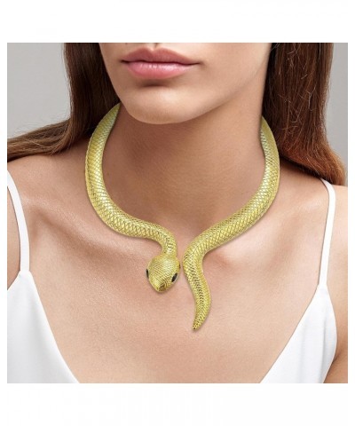 Snake Necklace for Women Layered Snake Pendant Necklace Gold Chunky Snake Choker Necklace for Teen Girls Halloween Snake Jewe...