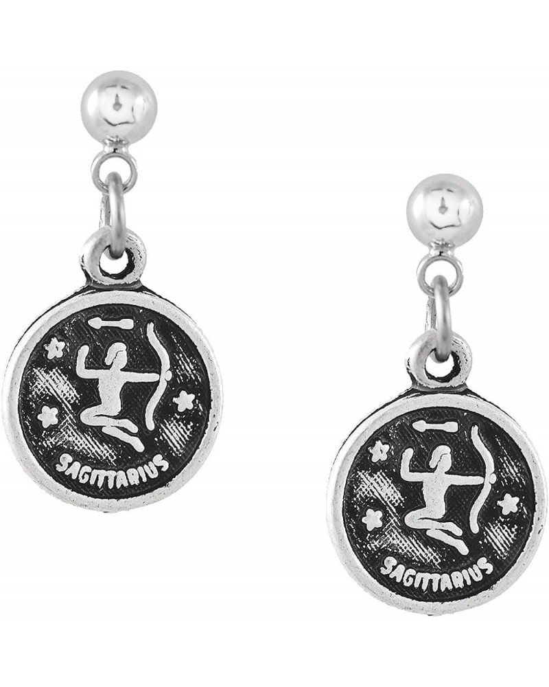 Your Zodiac Sign Dangling Disc Earrings Sagittarius $8.39 Earrings