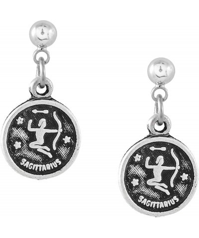 Your Zodiac Sign Dangling Disc Earrings Sagittarius $8.39 Earrings