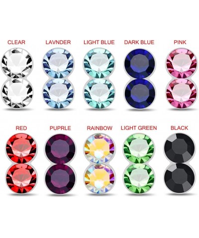 Double Round Crystal Stone Top 22 Gauge 925 Sterling Silver Ball End Nose Stud Nose Piercing Dark Blue $9.09 Body Jewelry