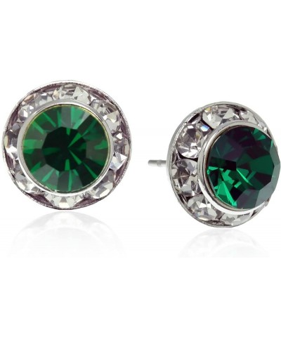 11mm Round Small Crystal Earrings Green $10.12 Earrings