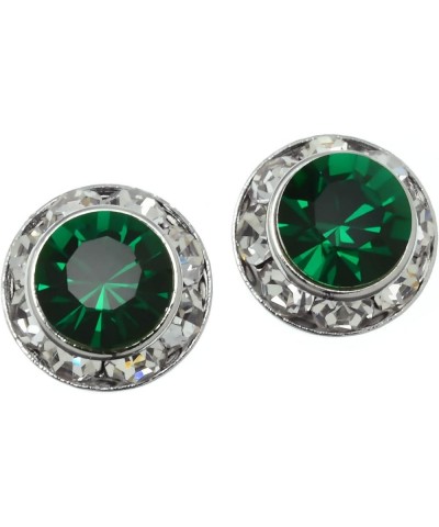 11mm Round Small Crystal Earrings Green $10.12 Earrings