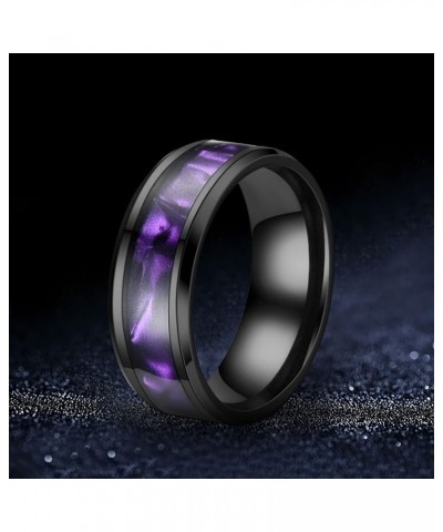 Men Wedding Band Bridal for Women 8MM Stainless Steel Rainbow Color Sandblasted Rings Wedding Band Rings For Women Rings For ...