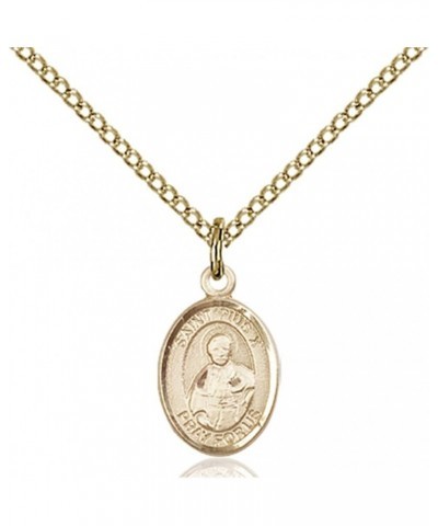 14KT Gold Filled Catholic Patron Saint Petite Charm Medal, 1/2 Inch Saint Pius X $42.50 Pendants