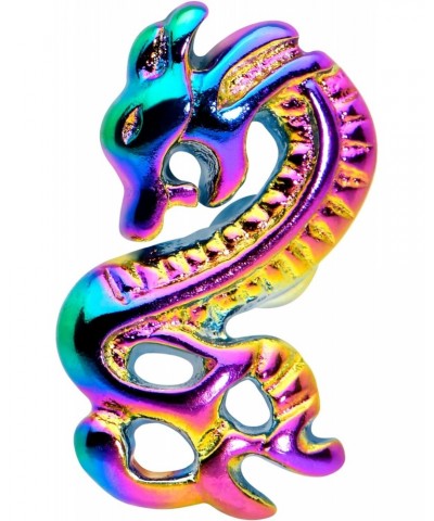 Stainless Steel Rainbow 3D Dragon Top Barbell Tongue Ring $6.71 Body Jewelry