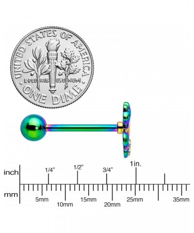 Stainless Steel Rainbow 3D Dragon Top Barbell Tongue Ring $6.71 Body Jewelry