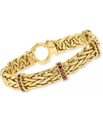 2.00 ct. t.w. Wheat-Link Bracelet Garnet in 18kt Gold Over Sterling 7.0 Inches $104.55 Bracelets