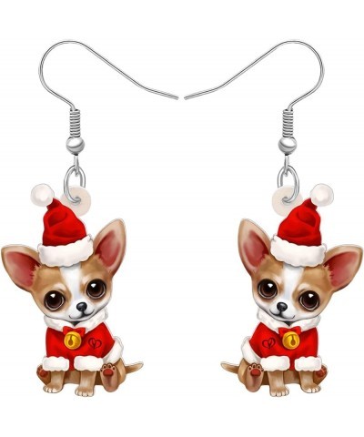 Cute Christmas Dog Earrings Dangle Jewelry for Girls Women Gifts Charms Chihuahua D $7.07 Earrings