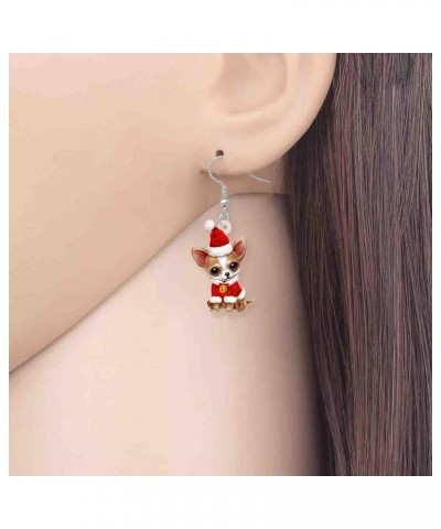 Cute Christmas Dog Earrings Dangle Jewelry for Girls Women Gifts Charms Chihuahua D $7.07 Earrings