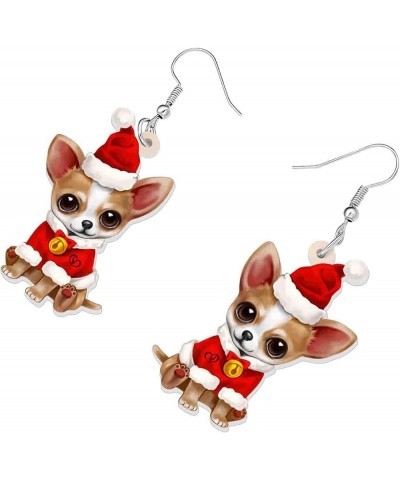 Cute Christmas Dog Earrings Dangle Jewelry for Girls Women Gifts Charms Chihuahua D $7.07 Earrings