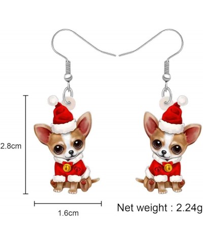 Cute Christmas Dog Earrings Dangle Jewelry for Girls Women Gifts Charms Chihuahua D $7.07 Earrings