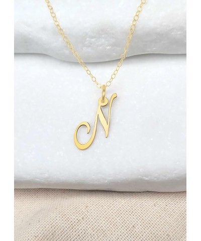 A-Z Letter Pendant Necklace for Women 14k Gold/Rose Gold Plated or 925 Sterling Silver Cute Pretty Dainty Girls Women's Capit...