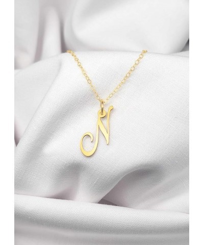 A-Z Letter Pendant Necklace for Women 14k Gold/Rose Gold Plated or 925 Sterling Silver Cute Pretty Dainty Girls Women's Capit...