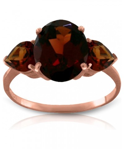 4.1 CTW 14k Solid Rose Gold Ring with Natural Garnets $173.07 Rings