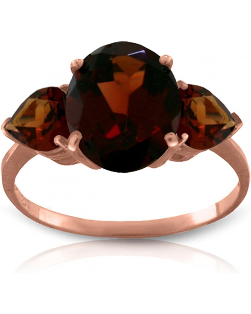 4.1 CTW 14k Solid Rose Gold Ring with Natural Garnets $173.07 Rings