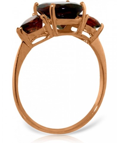 4.1 CTW 14k Solid Rose Gold Ring with Natural Garnets $173.07 Rings