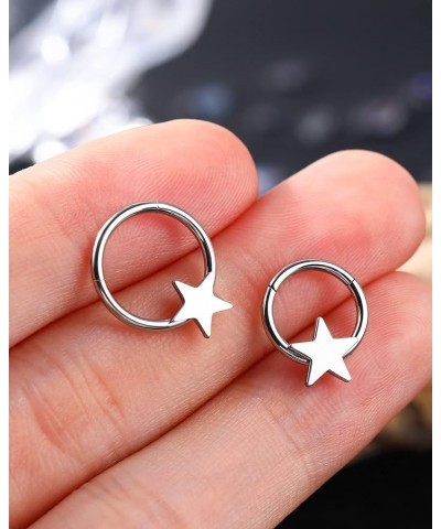 Star Hinged Segment Ring Gold Septum Ring 16g Septum Jewelry Daith Earring Daith Piercing Jewelry Helix Tragus Cartilage Earr...