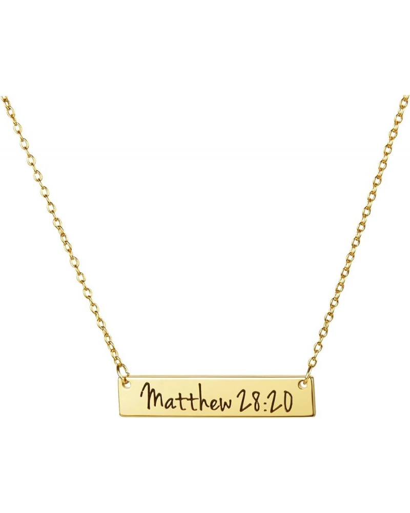 Christian Bar ???????? Bible Verse Faith Jewelry Baptism Birthday ???? ??? ????? Girls Sister Gold Mattew 28:20 $7.93 Necklaces