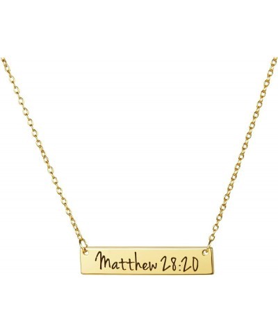 Christian Bar ???????? Bible Verse Faith Jewelry Baptism Birthday ???? ??? ????? Girls Sister Gold Mattew 28:20 $7.93 Necklaces