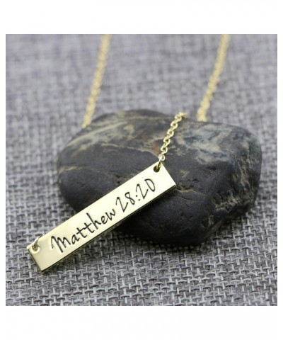 Christian Bar ???????? Bible Verse Faith Jewelry Baptism Birthday ???? ??? ????? Girls Sister Gold Mattew 28:20 $7.93 Necklaces