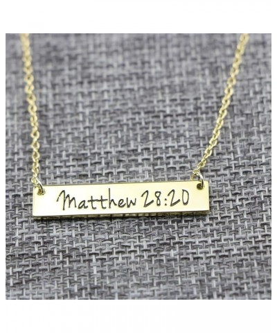 Christian Bar ???????? Bible Verse Faith Jewelry Baptism Birthday ???? ??? ????? Girls Sister Gold Mattew 28:20 $7.93 Necklaces