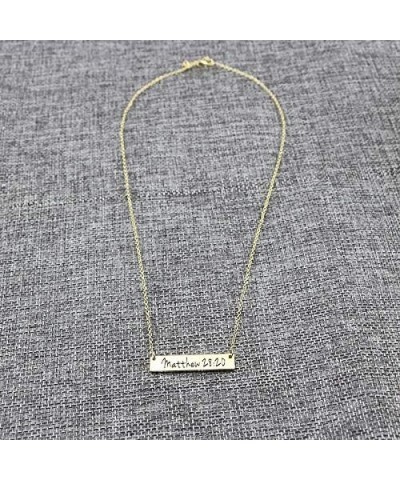 Christian Bar ???????? Bible Verse Faith Jewelry Baptism Birthday ???? ??? ????? Girls Sister Gold Mattew 28:20 $7.93 Necklaces