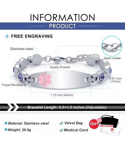 Medical Alert Bracelets for Women Men Free Engraving, Personalized Customizable Medical ID Bracelet, Includes an Emergency Me...