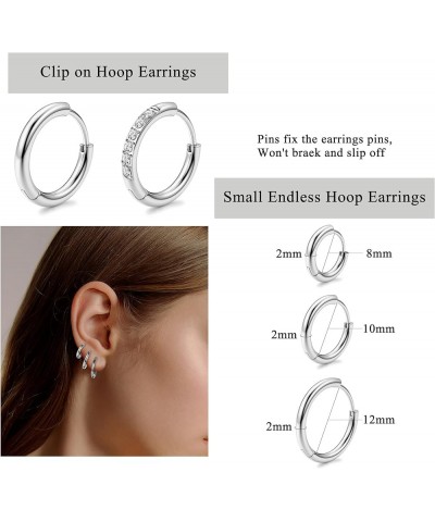 6 Pairs Huggie Hoop Earrings for Women Surgical Stainless Steel Tiny Cartilage Hoop Earrings Cubic Zirconia Small Hoop Ear Pi...