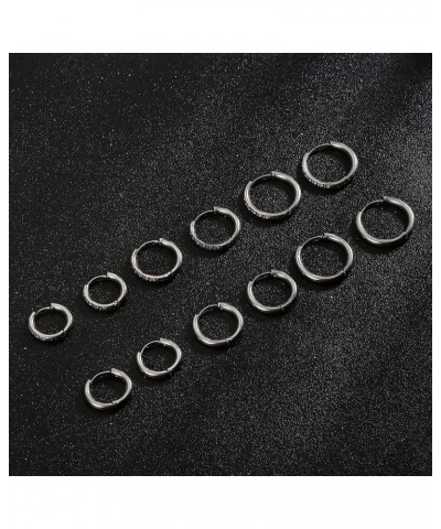 6 Pairs Huggie Hoop Earrings for Women Surgical Stainless Steel Tiny Cartilage Hoop Earrings Cubic Zirconia Small Hoop Ear Pi...