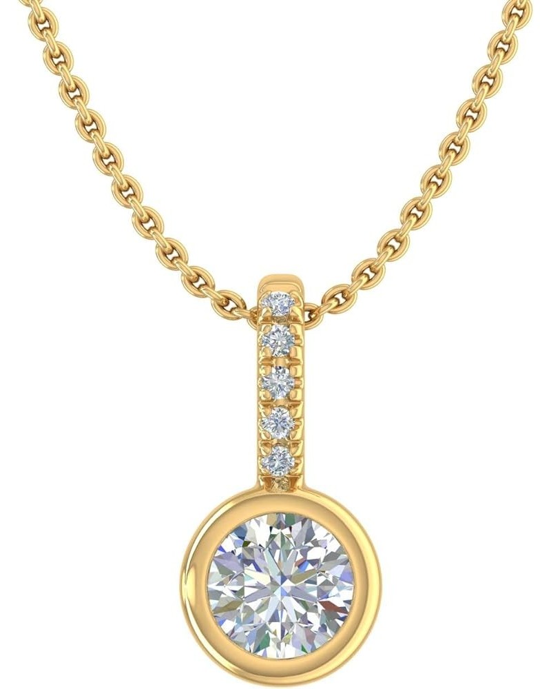 1/5 to 1/3 Carat Solitaire Diamond Pendant Necklace in 14K Gold (Included Silver Chain) Yellow Gold 0.2 carats $74.40 Necklaces