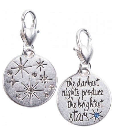 Silver 1-Tone Stars Charm Hope | The Darkest Nights Produce The Brightest Stars | Women $9.49 Bracelets