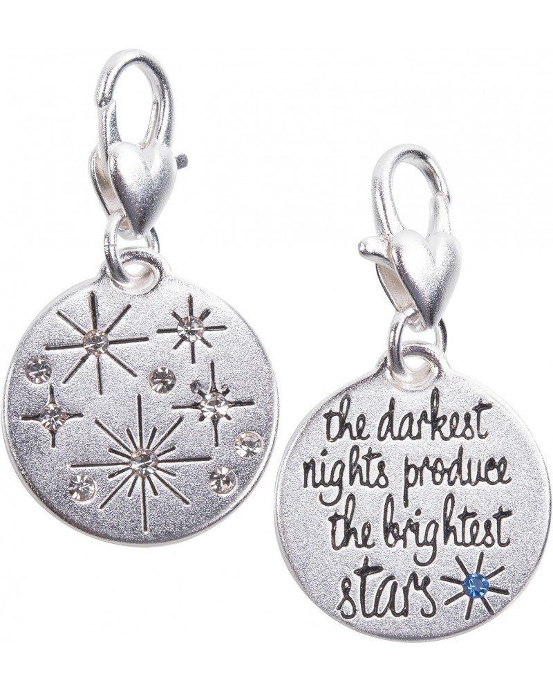 Silver 1-Tone Stars Charm Hope | The Darkest Nights Produce The Brightest Stars | Women $9.49 Bracelets