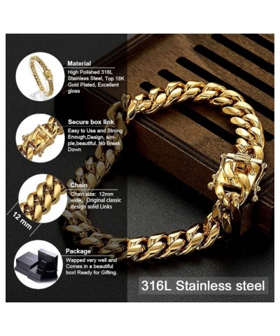 Gold Cuban Link Chain Necklace or Bracelet for Men 15mm 18K Stainless Steel Chunky Thick Heavy Miami Curb Chains 8-30 inch Va...