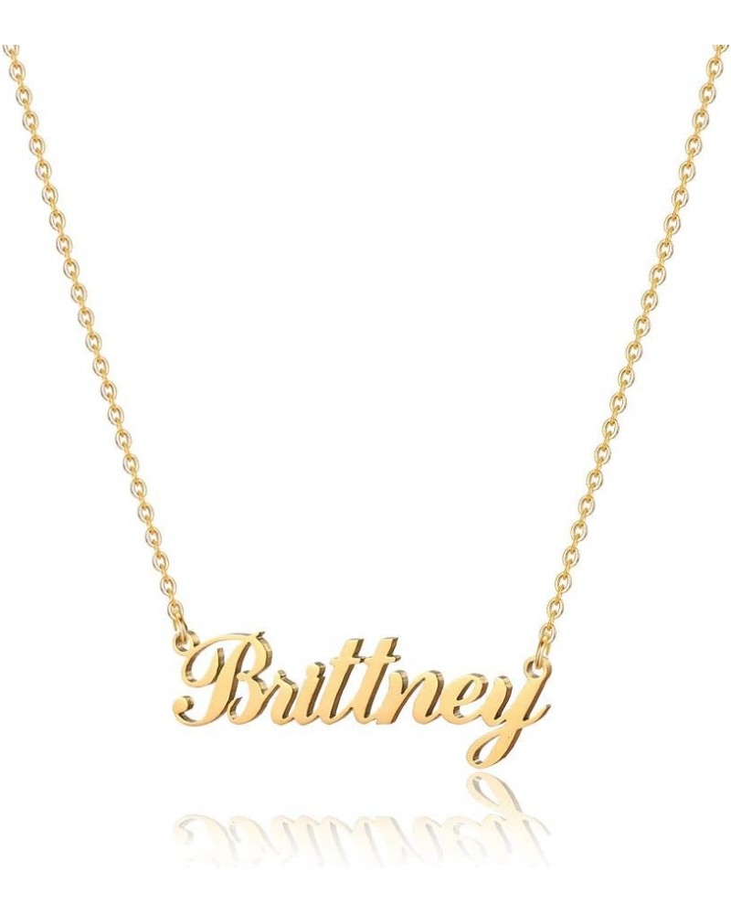 Gold Custom Name Necklace Personalized - 18K Gold Plated Personalized Name Necklaces for Women Girls Kids Teens, Plate Monogr...