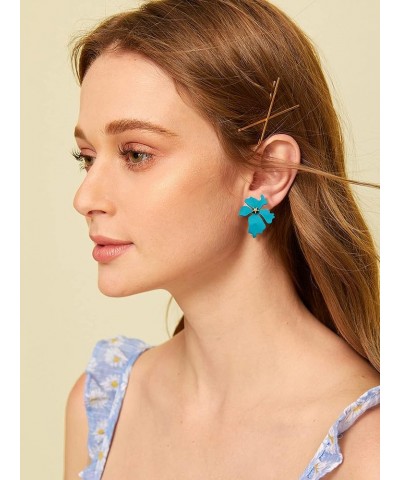 Flower Dangle Earrings Boho Layered Floral Petal Drop Earrings Statement Stud Earring for Women Girls C-3Pairs $7.50 Earrings