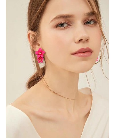 Flower Dangle Earrings Boho Layered Floral Petal Drop Earrings Statement Stud Earring for Women Girls C-3Pairs $7.50 Earrings