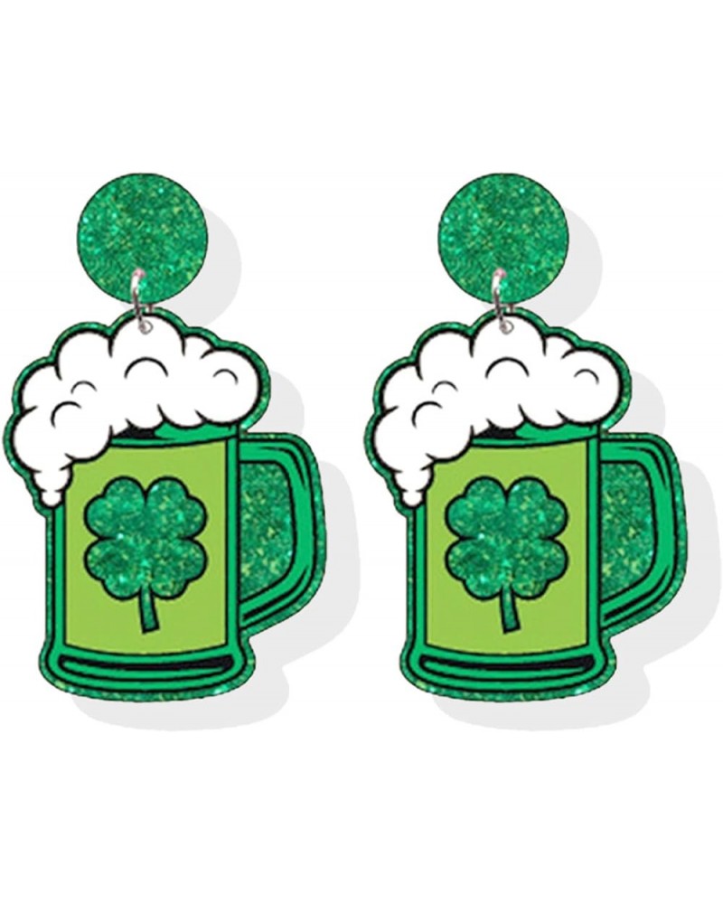 Shamrock Earrings for Women St Patricks Day Earrings Green Leaf Earrings Beer Earrings Irish Holiday Jewelry Gifts G:beer ear...