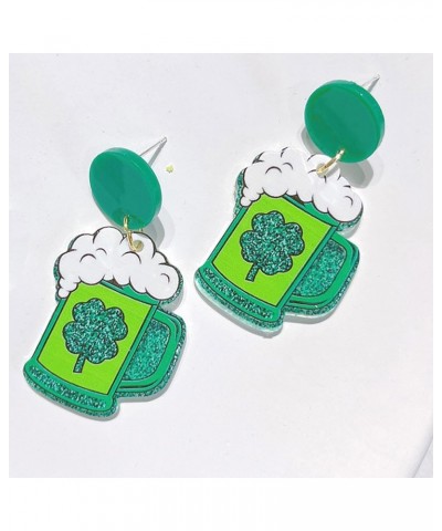 Shamrock Earrings for Women St Patricks Day Earrings Green Leaf Earrings Beer Earrings Irish Holiday Jewelry Gifts G:beer ear...