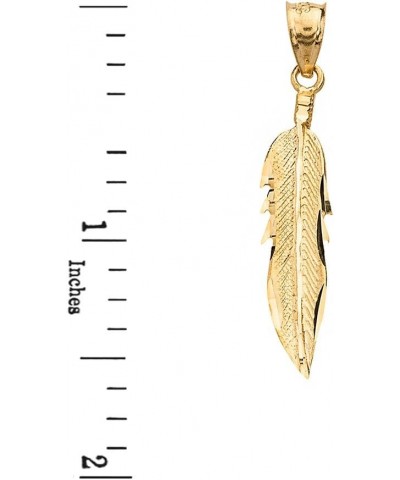 Bohemia Leaf Feather Pendant Necklace 18" Chain + 10k Yellow-Gold $24.37 Necklaces