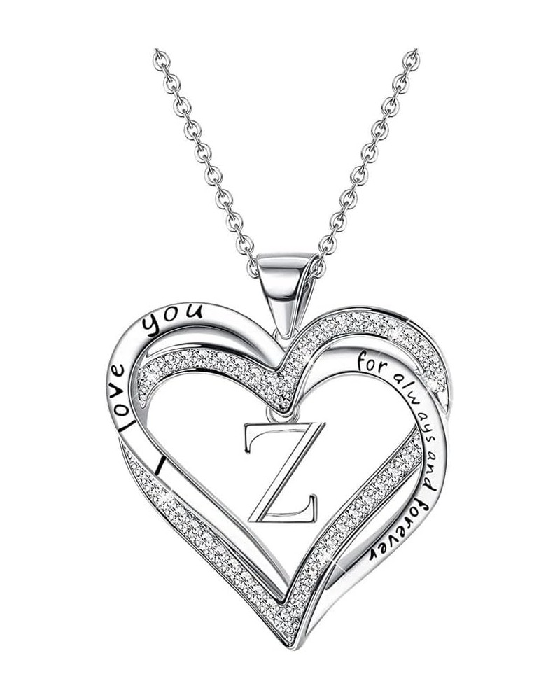 Letters Necklace Jewelry Heart Pendant Necklace Silver Plated Dainty Initial Alphabet Letter Charm Necklace Z $3.93 Necklaces