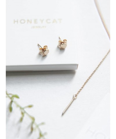 Tiny Hexagon Honeycomb Stud Earrings in Gold, Rose Gold, or Silver | Minimalist Delicate Jewelry Rose Gold $9.45 Earrings