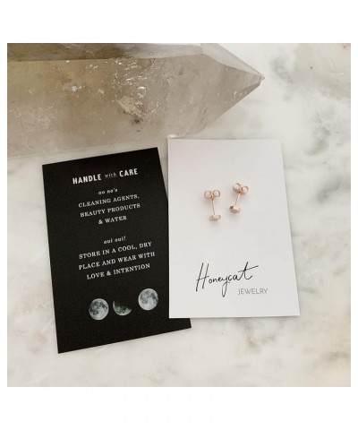 Tiny Hexagon Honeycomb Stud Earrings in Gold, Rose Gold, or Silver | Minimalist Delicate Jewelry Rose Gold $9.45 Earrings