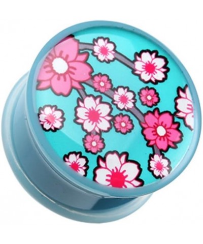 Adorable Sakura Cherry Blossom Single Flared WildKlass Ear Gauge Plug (Sold as Pairs) 9/16" (14mm) $11.96 Body Jewelry