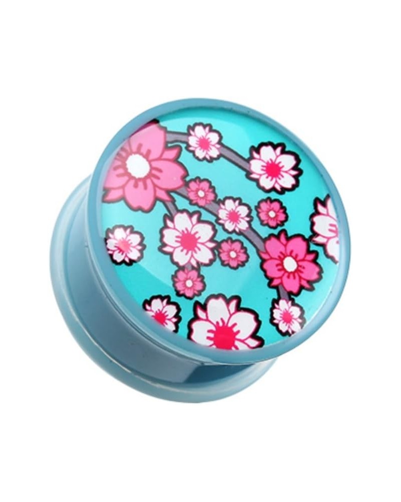 Adorable Sakura Cherry Blossom Single Flared WildKlass Ear Gauge Plug (Sold as Pairs) 9/16" (14mm) $11.96 Body Jewelry